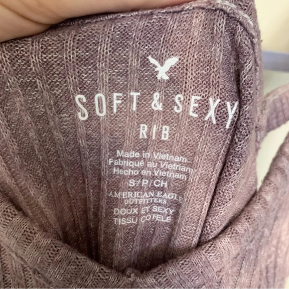 American Eagle Purple Tie Dye Ribbed Cropped Tank Soft & Sexy  S - Picture 3 of 5